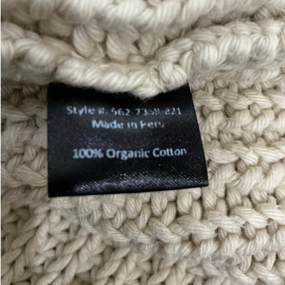 Jenni Kayne Cotton Cabin Sweater In Cream Long Sleeve Crewneck Size Large - Picture 10 of 10